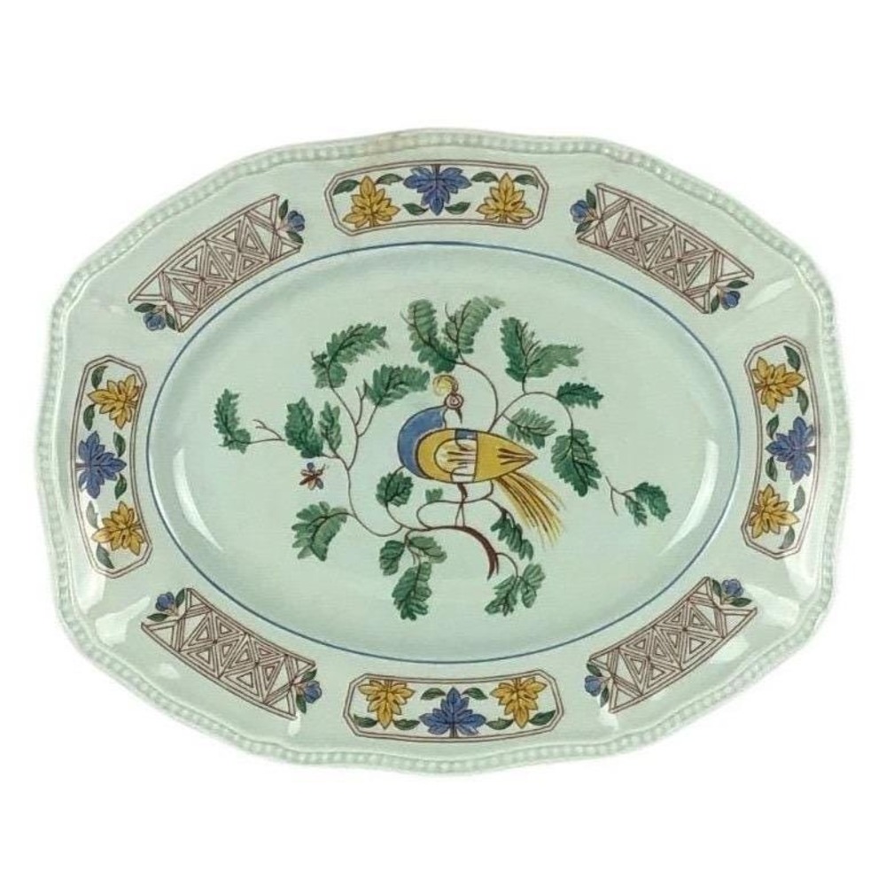 Kensington Staffordshire Java Bird Ironstone Platter R.4502 England 12.5" Floral